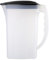 Engelland - 1 x Getränkekrug mit Deckel, Schwarz-Transparent, für Saft, Wasser, Eistee, Softdrinks, Kanne, Behälter, Kühlschrankkrug, Multifunktionsbox, 2 Liter, Füllskala, BPA-frei, Kunststoff