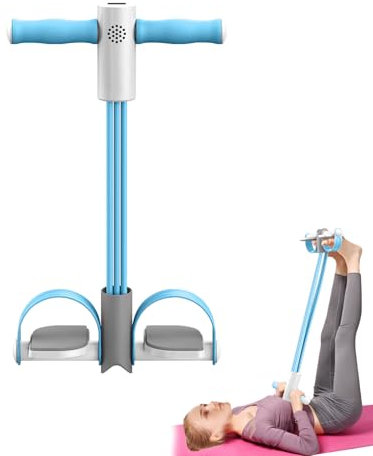 Multifunktionaler Pedal Puller Widerstandsband, 2024 Neu Fitness Stretchband mit 6-Röhren Spannung, Resistance Bands, Stretchband Fitness, Elastisches Yoga Stretching Band Ganzkörpertraining (Blau)