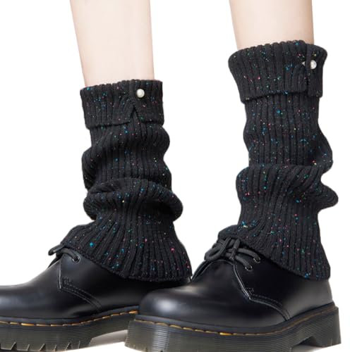 JINGTOPS Moda Scaldamuscoli Donna Inverno Y2k,Scaldamuscoli Bambina Donna Lana,Manicotti Lana Donna Con Bottoni Di Perla,Maglieria Calzini Lana Donna Invernali,Scalda Muscoli Da Donna