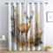 ADEIRO Vorhänge Hirsch, Wald Tier Vorhang Blickdicht Verdunklungsvorhänge mit Ösen für Wohnzimmer Schlafzimmer, 2er Set Gardinen Curtains 137 x 117 cm (H x B)
