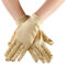 Zktfyshk Warme Handschuhe, kurze Handschuhe für Damen, formelle Anlässe, zeremonielle Handgelenklänge, Abend-, Tanzparty-, Verkleidungshandschuhe, gold, Size reference picture