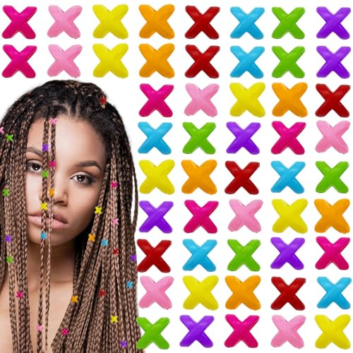 200PCS Plastic Mini Hair Beads and Claw Clips - Colorful Braiding Accessories With Pot Grains for Dreadlock and Styling - for Children and Women