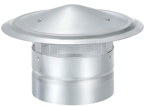 YOKIVE 1 Pcs Tapa De Chimenea Redonda De 7 Pulgadas Tapa De Chimenea De Hierro Galvanizado Con Cono Superior Y Malla | Tapa Para Tubo De Estufa Remate Para Tubo De Estufa Ideal Para