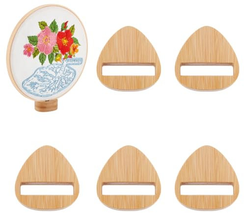 OLYCRAFT 6 Stück Stickrahmen Ausstellungsständer Dreieckig Holz Stickrahmen Staffeleien Stickrahmen Holzsockel Stickrahmenhalter Zubehör Für Stickerei Kreuzstich Ständer Dekor Für 10-22cm Stickrahmen