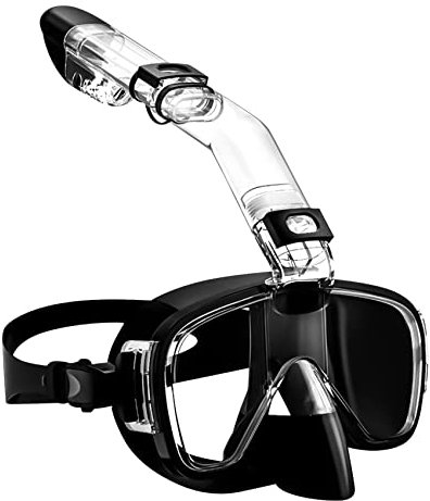 Okeeyseda Schnorchelmaske, Faltbares Tauchen Masken Satz mit Trocken Oberteil System und Kamera Halterung, Anti- Schnorchel AusrüStung, Schwarz