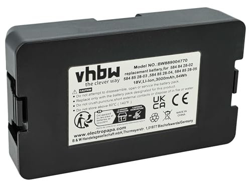 vhbw Akku kompatibel mit Gardena SILENO City (2018-2020), 250m2 15001-20, 500m2 15002-20, 400, 500, 250 Rasenroboter (3Ah, 18V, Li-Ion)