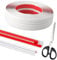 Self-Adhesive Edge Protection Strips, 6 m x 40 mm, White Decorative Strips, Self-Adhesive, Flexible Soft Skirting Board, Corner Strip, Self-Adhesive for Table Edge, Door Frame, Wall, Skirting Board