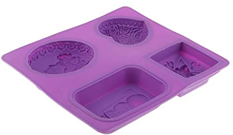 misppro Moule en silicone à 4 motifs pour chocolat, fondant, décoration de gâteau, pâtisserie et loisirs créatifs – Réutilisable, antiadhésif, de qualité alimentaire
