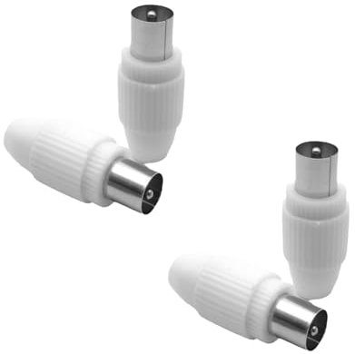 4 Stück Antennen Kabel Adapter, Koaxialkabel Verbinder, Antennenstecker, Adapter Antennen Kabel, Für Kabelfernsehen IEC TV Stecker Männlich & Weiblich DVB-C Radio Und DVB-T2 TV Antennen (Männlich Und
