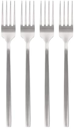 Argon Tableware Stainless Steel Dinner Forks - 19.5cm - Silver - 4x Dining Forks High Polished Metal Fork 4-Piece Table Fork Cutlery Set