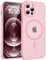 TOCOL für iPhone 12 Pro Max Hülle für Magsafe, Vollständiger Kameraschutz Stoßfest Kratzfest Transluzente Rückseite Magnetisch Handyhülle für iPhone 12 Pro Max Case, Rosa