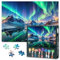 Nordlichter Puzzle 1000 Teile - Magische Polarlichter über Schneebedeckten Bergen, 50x70 cm Winterlandschaft, Anspruchsvolles Naturmotiv