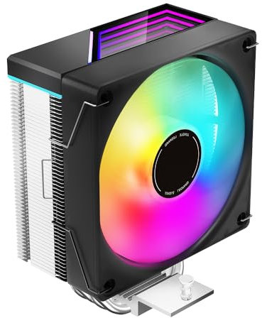 Jungle Leopard KF400X Colorful LED 4 Heat Pipes CPU Cooler with 4PIN PWM 800-1800RPM Quiet Fan,for Intel LGA 2011/115X/1200/1366/1700/1851,for AM4/AM5 (BK)