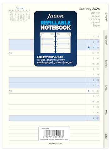 Filofax Kalender A5 Notebook Month Planer 2026