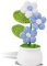 Kotkiddy Fiori all'Uncinetto Vaso di Fiori, Fiori Colorati Sfumati, Fiori Artificiali per Decorazione Floreale, Regalo per San Valentino. (Bianco Blu)