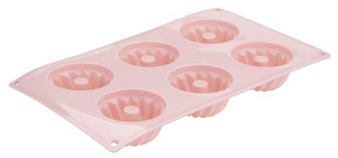 Dr. Oetker Silikon-Gugelhupfform Mini-Gugelhupfe, 6er Set in Korall Pink, Hochwertiges Platinsilikon, Temperaturbeständig, Spülmaschinengeeignet