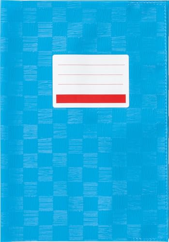Hefthülle Heftumschlag für Schulhefte Notizbücher Kladden uvm (Mittelblau, A4 | 5er Pack)