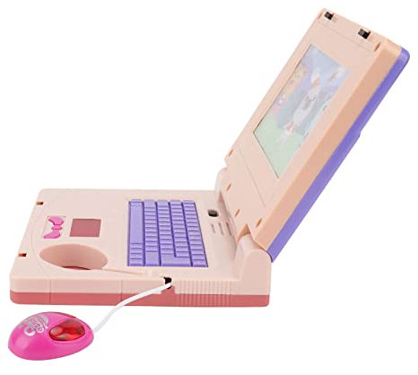 Acouto Kids Led Kids Learn Laptop Toys, Electronics Simulation Computer con Musica e Topo per lo Sviluppo Cognitivo, Orange (Mouse retrattile viola)