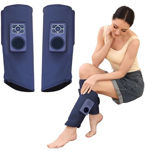 BeSokar Luftdruck-Beinmassagegerät für Waden – Kabellos, 3 Massagemodi, 3D-Blitzwärme mit intelligentem Thermostat, 6-stufige EMS-Low-Frequenz-Impulse & Vibration, für Ermüdung & Durchblutung