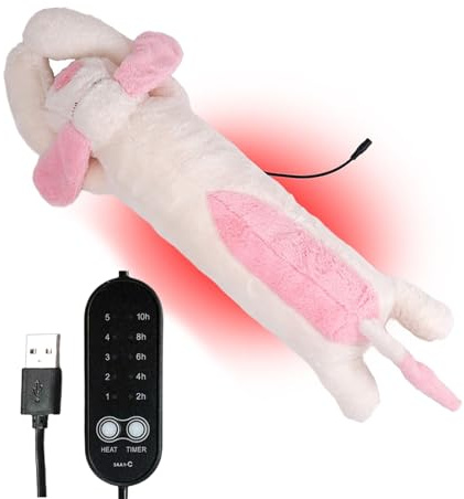 ycezw Heat Pad Stuffed Animal,Heatable Puppy Plush Toys - Automatic Shut-Off USB Electric Adjustable Temperature Stuffed Toy for Neck Shoulder Back Belly Period Comfort Girls Boys Adults
