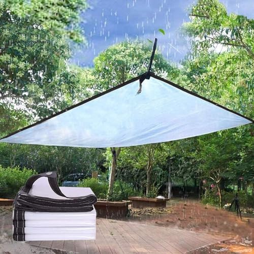 Transparente Outdoor-Plane 3x4m, wetterfest, mit Ösen, strapazierfähig, wasserdicht, ideal für Pavillons, Zelte, Boote, Wohnmobile oder Poolabdeckungen