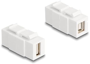 Delock Keystone Modul USB 2.0 Typ-A zu Typ-B, beidseitig einbaubar, weiß