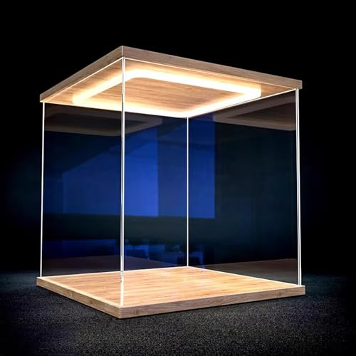 Transparente Acryl-Vitrine, 35 x 35 x 50 cm, für Minifiguren, Bausteine, Spielzeug, staubdichte Vitrine für Sammlerstücke und Actionfiguren, perfekt für Zuhause oder Geschäft
