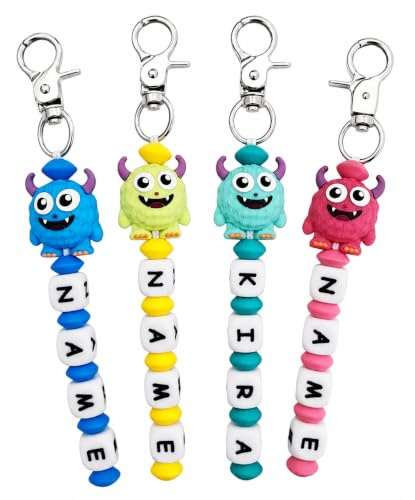 Generisch Porte-clés personnalisé avec nom - Perles en silicone et lettres en silicone - Motif animal 3D - Pendentif pour enfants et adultes