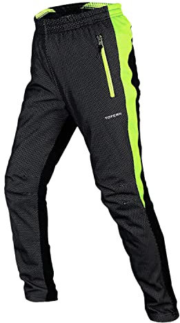 Tofern Pantalon Cyclisme Sport d'extérieur Coupe-Vent Pantalon Sport Homme Respirant Imperméable pour Moto Cyclisme Vélo VTT Jogging Thermique avec Doublure en Polaire pour Homme