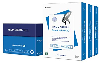 Hammermill Papier, Great White 30%, recyceltes Druckerpapier, 21,6 x 28 cm, Briefgröße 21,59 x 27,94 cm (8,5 x 11) 3 Ream