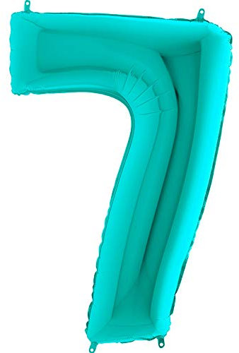 Ballonim Zahlenballon 0-9 100 cm Tiffany blau türkis Mint Luftballon Zahlen Helium Luftballons XXL (Zahl 7)