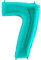 Ballonim Zahlenballon 0-9 100 cm Tiffany blau türkis Mint Luftballon Zahlen Helium Luftballons XXL (Zahl 7)