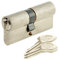 Yale YC500+ Cylindre de Serrure 40x40 mm pour Porte Extérieure/Entrée, 5 Goupilles, 3 Clés, Nickelé