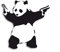 Banksy Shooting Panda Kult Aufkleber | Art Wand Graffiti Vinyl Sticker | Style Trend Deko Wetterfest UV-Beständig