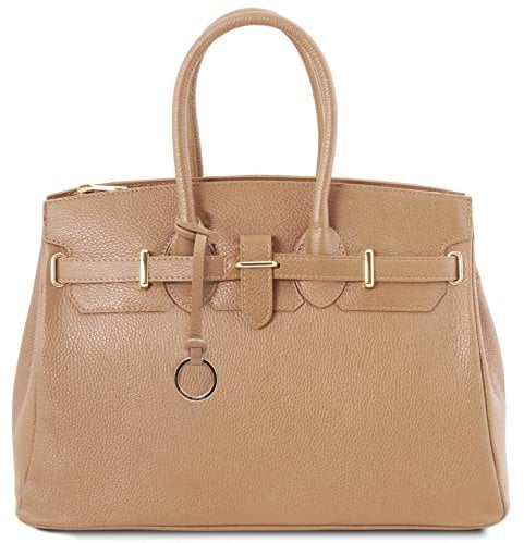 Tuscany Leather. TL Bag - Handtasche aus Leder mit goldfarbenen Beschläge - TL141529 (CHAMPAGNE)