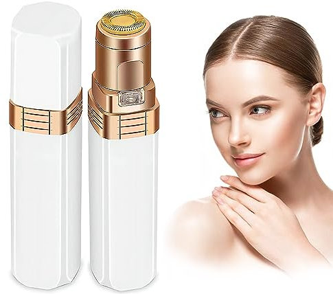 Giazee Facial Hair Remover, Women Facial Hair Removal Electric Facial Hair Trimmer Facial Hair Shaver Built-in Led Light for Lips Chin Cheeks Peach