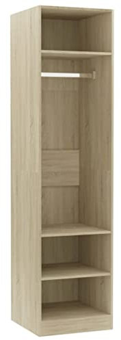 vidaXL Garde-Robe, Armoire de Rangement, Étagère à Vêtements, Meuble de Chambre à Coucher, Organisateur de Maison Intérieur, Chêne Sonoma Bois d’Ingénierie