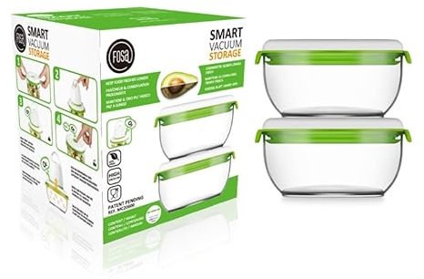 FOSA Set de 2 boîtes sous-vides 2-en-1, Série Madrid, rondes de 0,6 L
