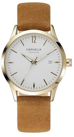 Orphelia Fashion Damen Analog Armbanduhr Suede Braun OF711823