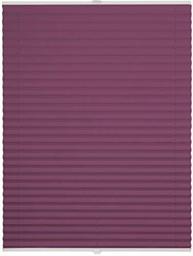 ondeco Plissee ohne Bohren mit Klemmträger, Sonnenschutz für Fenster innen, Jalousien Fenster ohne Bohren Blickdicht, Faltrollo Sichtschutz für Tür Fensterrahmen, Rollo Lila 80x130 cm