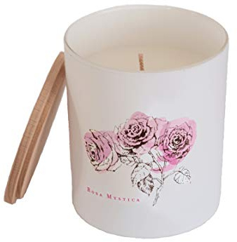 MANULENA Vela Aromática Origens Rosa Con Aroma Rosa Mystica. Cera Vegetal Ecológica. 30 Horas De Duración. Mecha De Algodón Orgánico. Tamaño 9,2 x 7,8 cm.