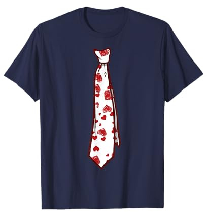 Fasching & Karneval Herz Valentins Krawatte Schlips Kostüm T-Shirt