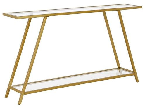 Henn&Hart Table Console en Alliage d'acier, Laiton, 132 cm