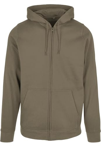 Build Your Brand Herren Basic Zip Hoody Kapuzenpullover, Olive, 3XL
