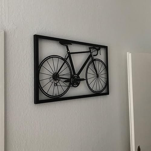 YYDX Fahrrad Metall Wanddeko, Metall Fahrrad Wanddeko Dekorativer Akzent für Zuhause, Outdoor Fahrrad Kunst Wanddeko 48x28cm