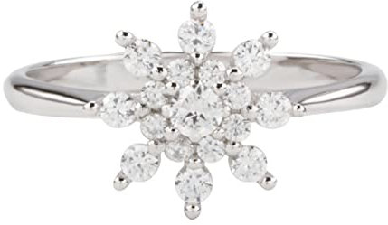 Musihy Couple Ring, Wedding Ring Zirkonring Schneeflocke Zirkonia Weiß Ringgröße 52 Geschenke für Frauen