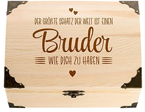 4youDesign Schatztruhe mit Gravur – Der größte Schatz der Welt – Bruder – Geldgeschenk – Erinnerungsbox – Geschenkidee für Geburtstage, Weihnachten (Bruder)