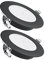 acegoo 2 x Spot Encastrable 12V Camping-car LED Extra Plat Dimmable IP64 Éclairage Plafond Encastré avec Gradateur marche/arrêt pour Bateau Van Cuisine Aluminium complet (Noir mat 3000K)