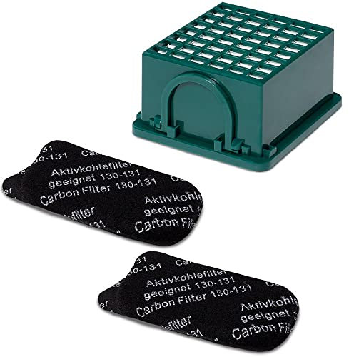 PRIMEBAG - HEPA-Filter und 2 Motorschutzfilter Kohlefilter kompatibel mit Vorwerk Kobold 130 und kompatibel mit 131 VK130 VK131 mit EB350 oder EB351 Elektrobürste - Bestleistung beim Saugen