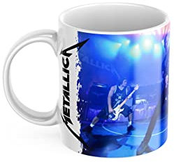 newseny Tazza per ROCKEROS e fan della rock band METALLICA | Ceramica 350ml (regalo Heavy Metal) (concerto Metallica doppio nome)
